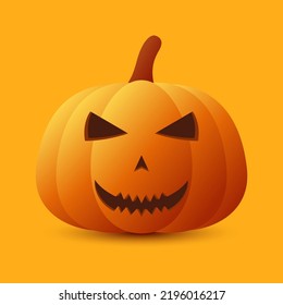 Halloween Pumpkin isolated on orange background