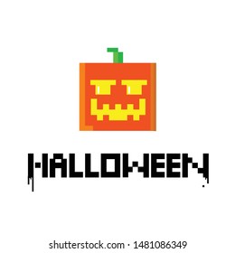 Halloween Pumpkin isolated on white background vector illustration. 
