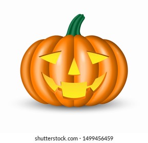 Halloween pumpkin isolated on white background. Vector illustration