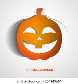 Halloween Pumpkin isolated on white - Scary Jack - Vector illustration