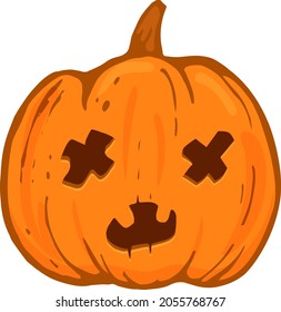 halloween pumpkin isolated on white, jack o lantern