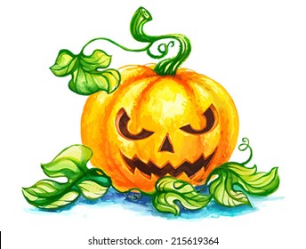halloween pumpkin isolated on white