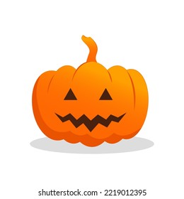 Halloween pumpkin isolated on white background. Flat style vector illustration