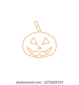 halloween pumpkin isolated on white background. Halloween pumpkin icon. Halloween pumpkin thin line icon, halloween concept.