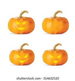 Halloween Pumpkin isolated on white background Vector illustration
