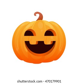 Halloween Pumpkin isolated on white background. Game Design. Vector illustration