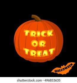 Halloween pumpkin isolated on white background. Trick or treat pumpkin carving. Design element. Halloween jack o lantern. 