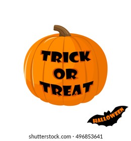 Halloween pumpkin isolated on white background. Trick or treat carving. Design element.