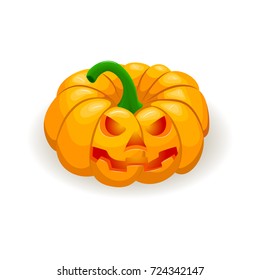 Halloween pumpkin isolated on white background. Graphic element for your design. Vector illustration