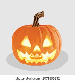 halloween pumpkin isolated realistic hand drawn vector and illustrations white background