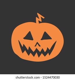 Halloween pumpkin isolated vector flat style illustration