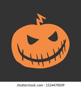 Halloween pumpkin isolated vector flat style illustration