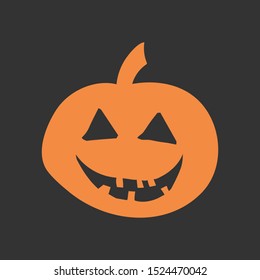 Halloween pumpkin isolated vector flat style illustration