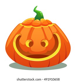 Halloween pumpkin isolated vector illustration. Perfect for advertising, poster, announcement, invitation, party. EPS 10.