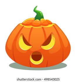 Halloween pumpkin isolated vector illustration. Perfect for advertising, poster, announcement, invitation, party. EPS 10.