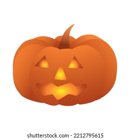Halloween pumpkin isolated. White background. Vector graphics. Cartoon style. 