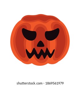 halloween pumpkin jack dark face icon vector illustration design