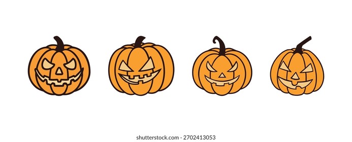 halloween pumpkin jack flat icon
