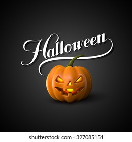 A abóbora de Halloween Jack Lantern. Ilustração Vetorial De Férias Da Abóbora Realista