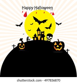 Halloween Pumpkin Jack Lantern. skull