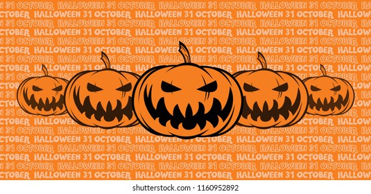 Halloween pumpkin Jack O' Lantern background vector illustration