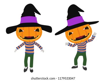 Halloween pumpkin Jack O Lantern , Vector illustration 