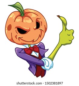 Halloween pumpkin. Jack o Lantern. Vector illustration in a cartoon style. Isolated on white background. Elements for you Halloween.