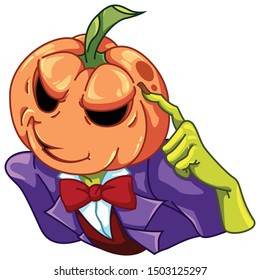 Halloween pumpkin. Jack o Lantern. Vector illustration in a cartoon style. Isolated on white background. Elements for you Halloween.