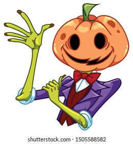 Halloween pumpkin. Jack o Lantern. Vector illustration in a cartoon style. Isolated on white background. Elements for you Halloween.