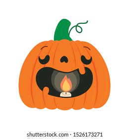 Halloween pumpkin. Jack o Lantern.  Illustration in a cartoon style.Isolated on white background. Elements for you Halloween.