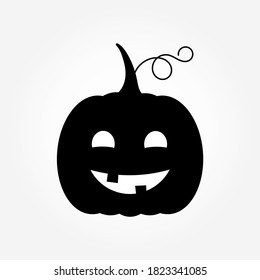 Halloween pumpkin Jack O Lantern black shape icon. Vector illustration.