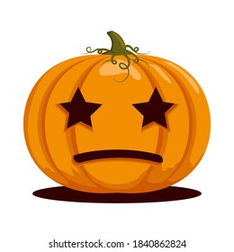 Halloween pumpkin. Jack o Lantern.  Vector illustration in a cartoon style. Isolated on white background. Elements for you Halloween.