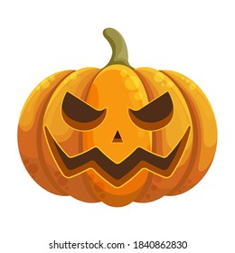 Halloween pumpkin. Jack o Lantern.  Vector illustration in a cartoon style. Isolated on white background. Elements for you Halloween.