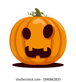 Halloween pumpkin. Jack o Lantern.  Vector illustration in a cartoon style. Isolated on white background. Elements for you Halloween.