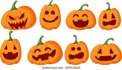 Ilustración de calabaza o jack o linterna de Halloween