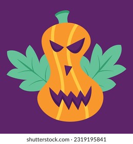 Halloween pumpkin. Jack o lantern. Flat vector illustration 