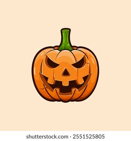 Halloween Pumpkin Jack O' Lantern Vector Design. Shading Vector