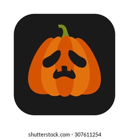 Halloween Pumpkin Jack O' Lantern Vector Illustration, flat