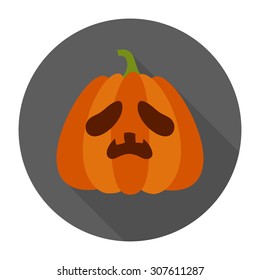 Halloween Pumpkin Jack O' Lantern Vector Illustration, flat
