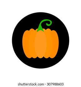 Halloween Pumpkin Jack O' Lantern Vector Illustration, flat