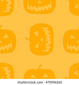 Halloween Pumpkin Jack O' Lantern seamless pattern. Vector illustration. EPS 10
