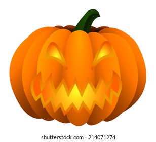 Halloween pumpkin Jack o'Lantern isolated on white