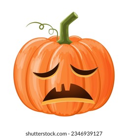 Halloween pumpkin . Jack o'lantern . Isolated white background . Vector .