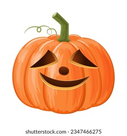 Halloween pumpkin . Jack o'lantern . Isolated white background . Vector .