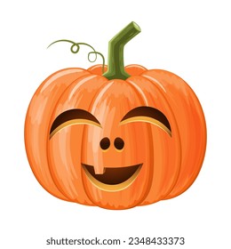 Halloween pumpkin . Jack o'lantern . Isolated white background . Vector .