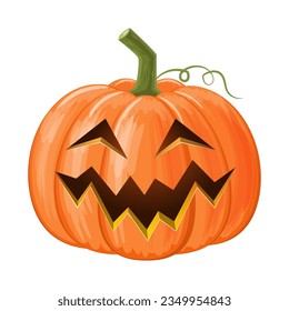 Halloween pumpkin . Jack o'lantern . Isolated white background . Vector .