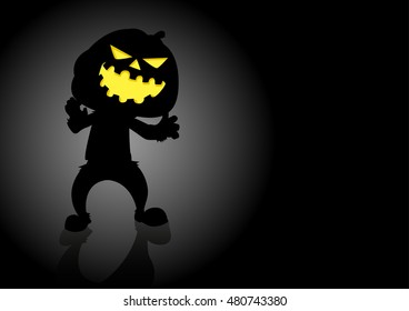 Halloween pumpkin or Jack O'Lantern on dark background
