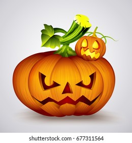 Halloween pumpkin Jack O'Lantern.-Vector illustration