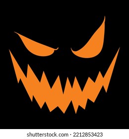 Halloween Pumpkin Jack-o-Lantern Design Vector Illustration Scary Spooky
