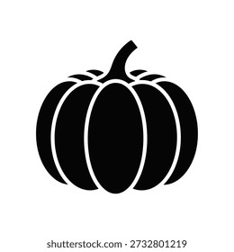 Halloween pumpkin jack-o-lantern flat design vector illustration black and white